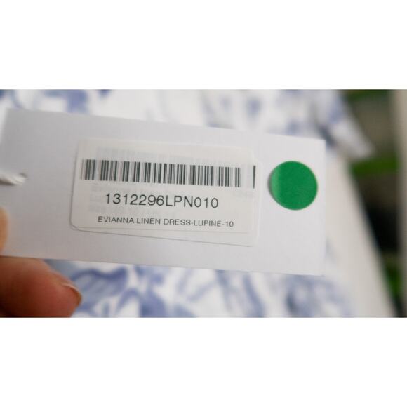 REFORMATION Evianna Linen Blue & White Toile Puff Sleeve Mini Dress US 10 NWT - Picture 13 of 14